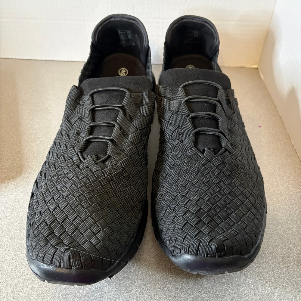 Bernie Mev Victor Mens Black Woven Vegan Slip On Sneakers Memory Foam Size 46